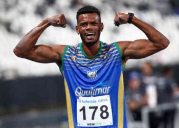 EL brasileño Ferreira Santana compite en el deca de Götzis