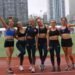 Rumbo a la 4×100 femenina en el World Relays en China