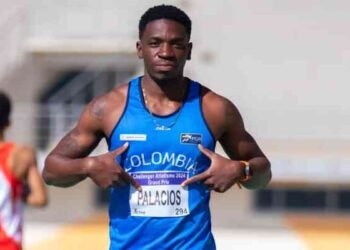 El velocista colombiano Carlos Palacios, con 10.08 en 100 metros