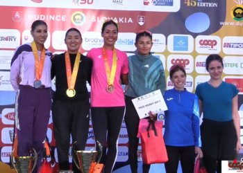 Evelyn Inga y Kimberly García, el 1-2 de la marcha de Perú en Dudince